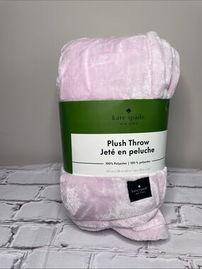 kate spade Light Pink Plush Throw Blanket